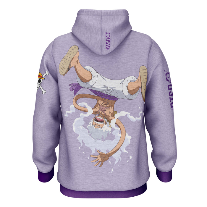 Sweat à capuche - One piece egghead luffy gear5 purple