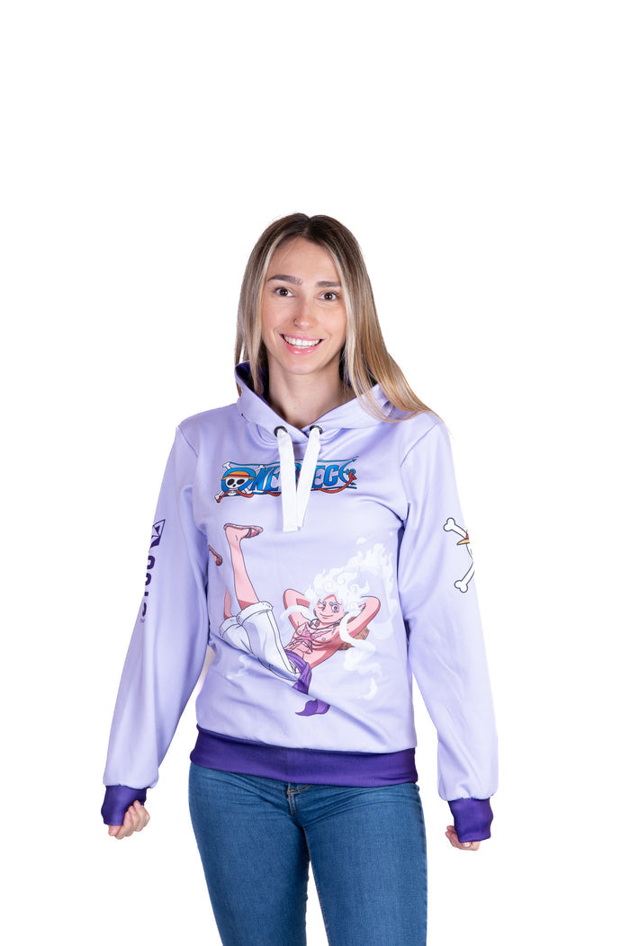 Sweat à capuche - One piece egghead luffy gear5 purple