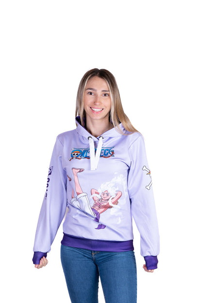 Sweat à capuche - One piece egghead luffy gear5 purple