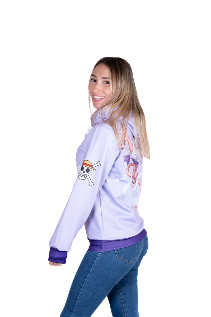 Sweat à capuche - One piece egghead luffy gear5 purple
