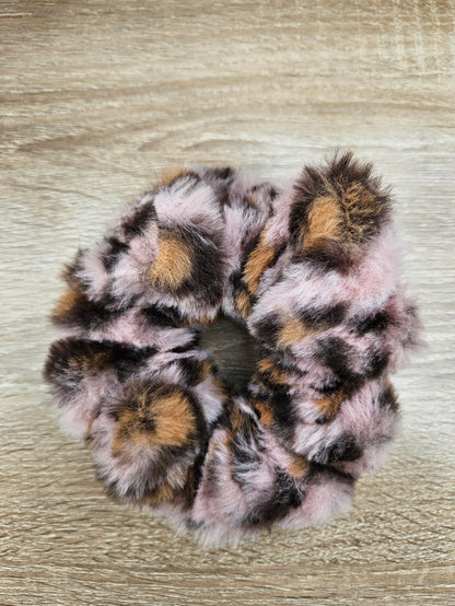 Teddy Fluffy Scrunchie Green Print